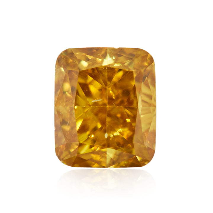 0.23 Carat Fancy Intense Orange Yellow Cushion Diamond