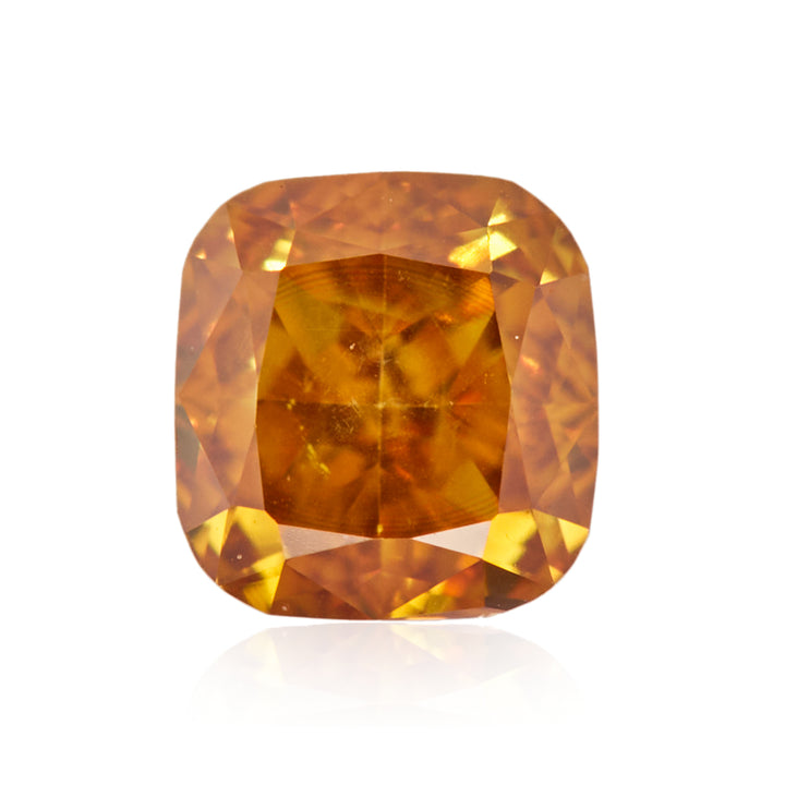 0.27 Carat Fancy Deep Yellow Orange Cushion Diamond