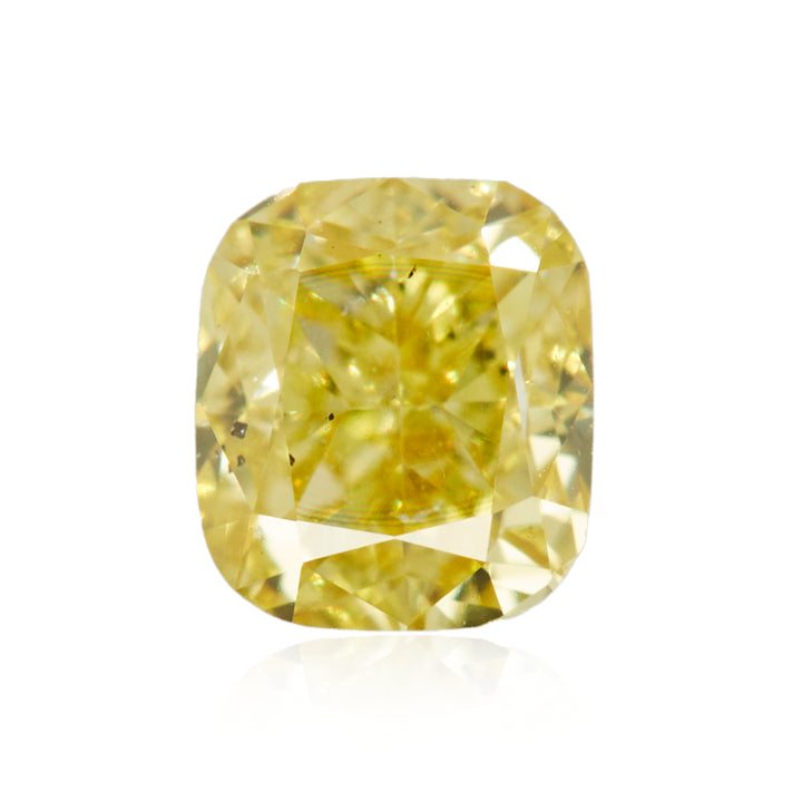 0.26 Carat Fancy Intense Yellow Cushion Diamond