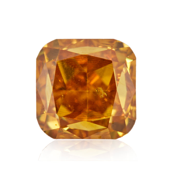 0.29 Carat Fancy Deep Yellow Orange Cushion Diamond