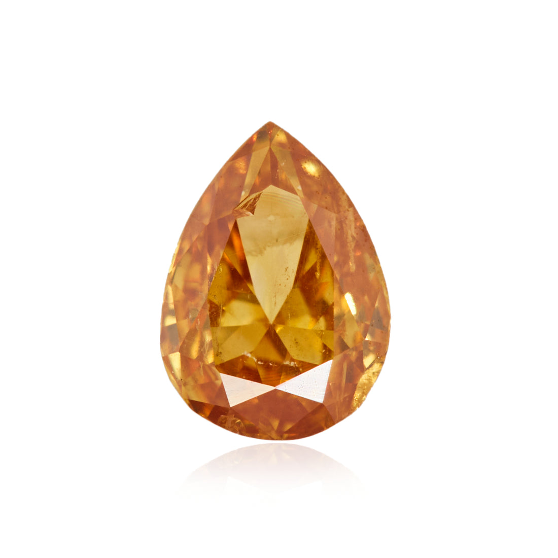 0.20 Carat Fancy Intense Yellowish Orange Pear Diamond