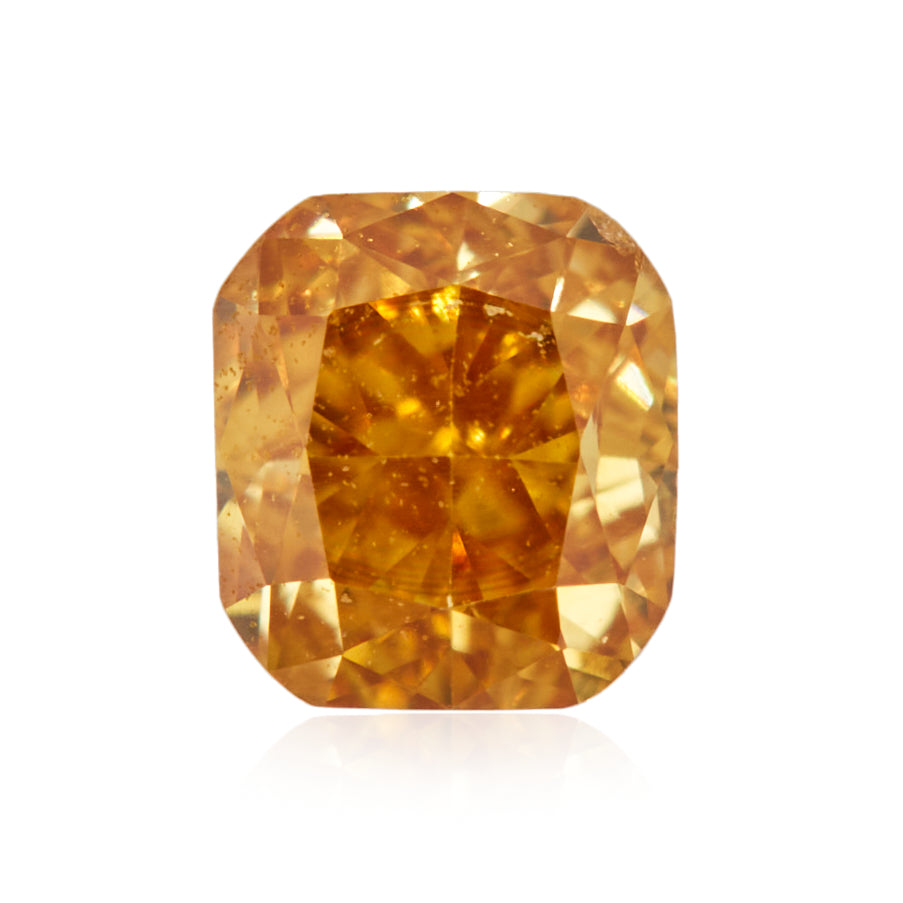 0.23 Carat Fancy Intense Yellowish Orange Cushion Diamond