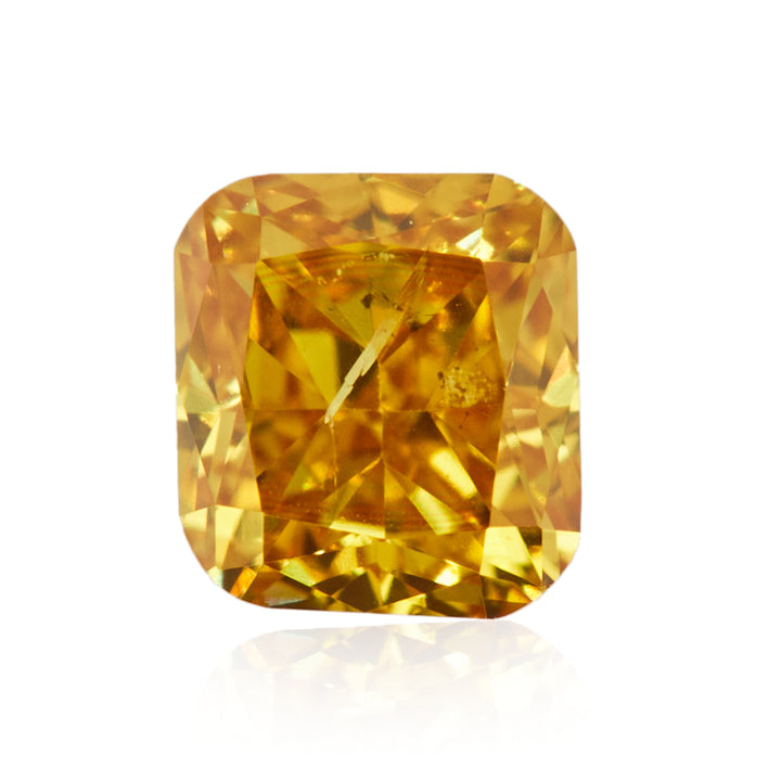 0.19 Carat Fancy Intense Orangy Yellow Cushion Diamond