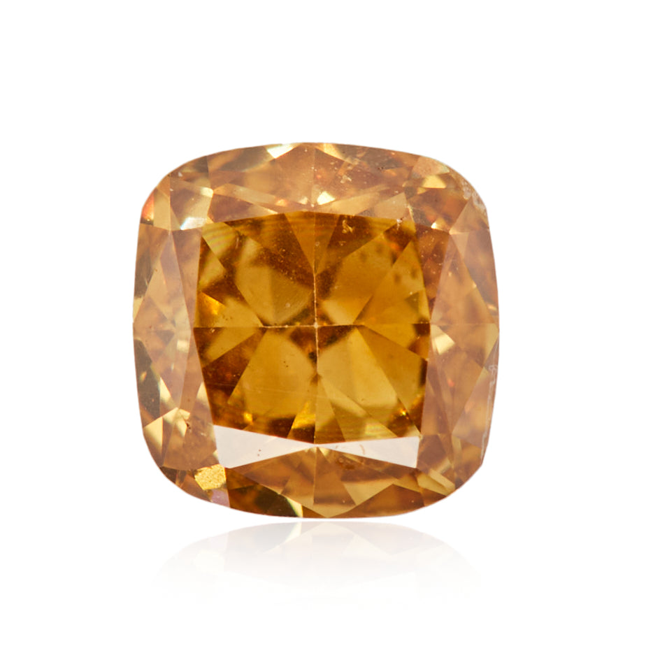 0.21 Carat Fancy Deep Orangy Yellow Cushion Diamond