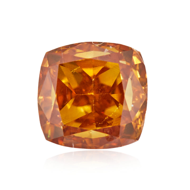 0.23 Carat Fancy Deep Yellowish Orange Cushion Diamond