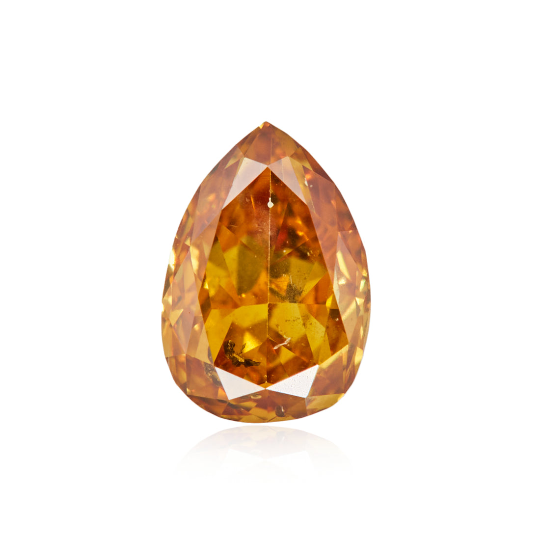 0.31 Carat Fancy Intense Orangy Yellow Pear Diamond