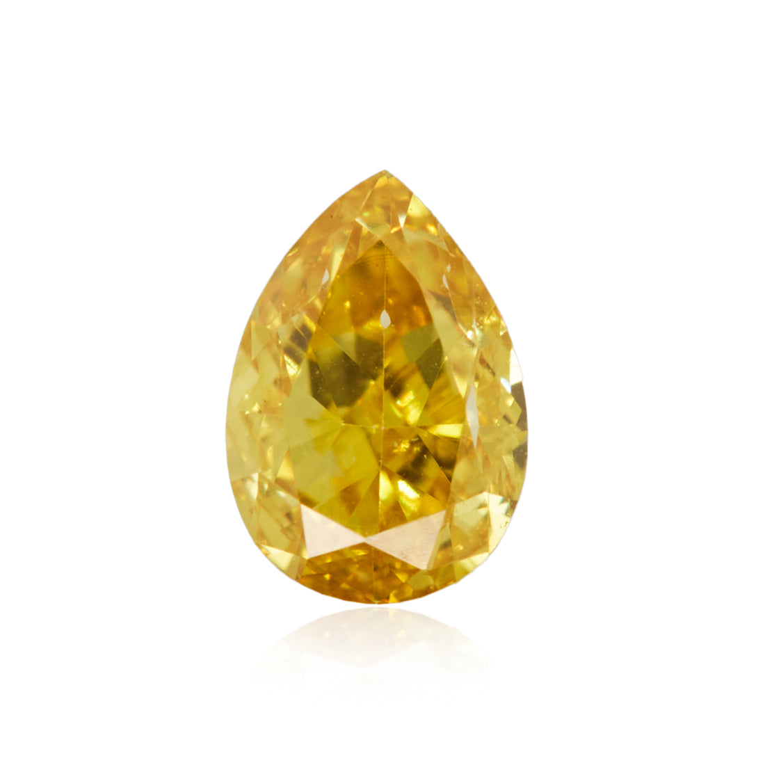 0.21 Carat Fancy Intense Orangy Yellow Pear Diamond