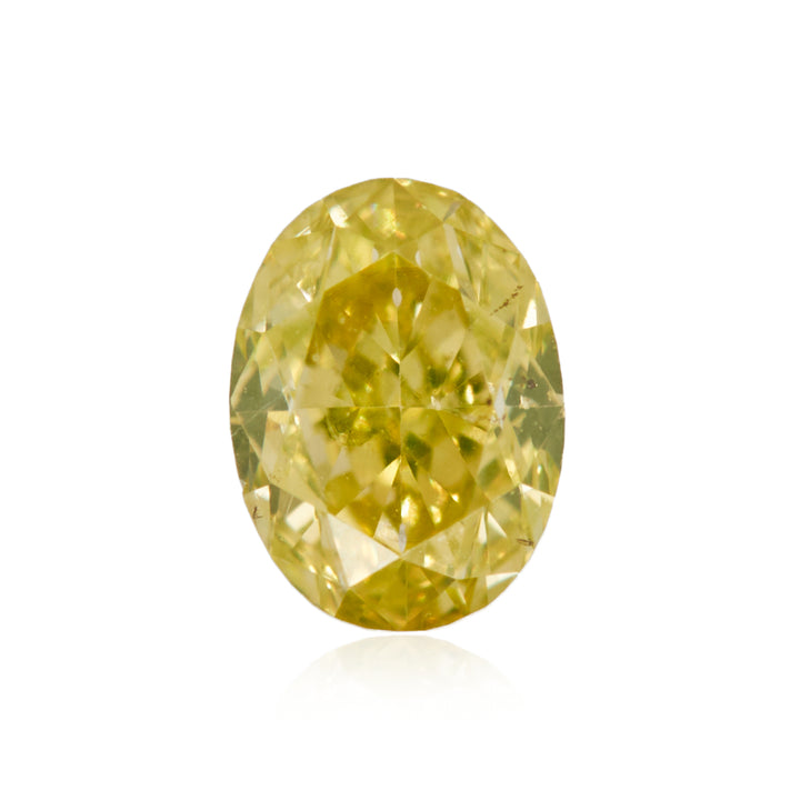 0.25 Carat Fancy Intense Greenish Yellow Oval Diamond