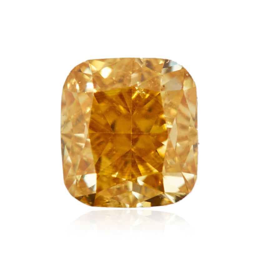 0.20 Carat Fancy Intense Orange Yellow Cushion Diamond