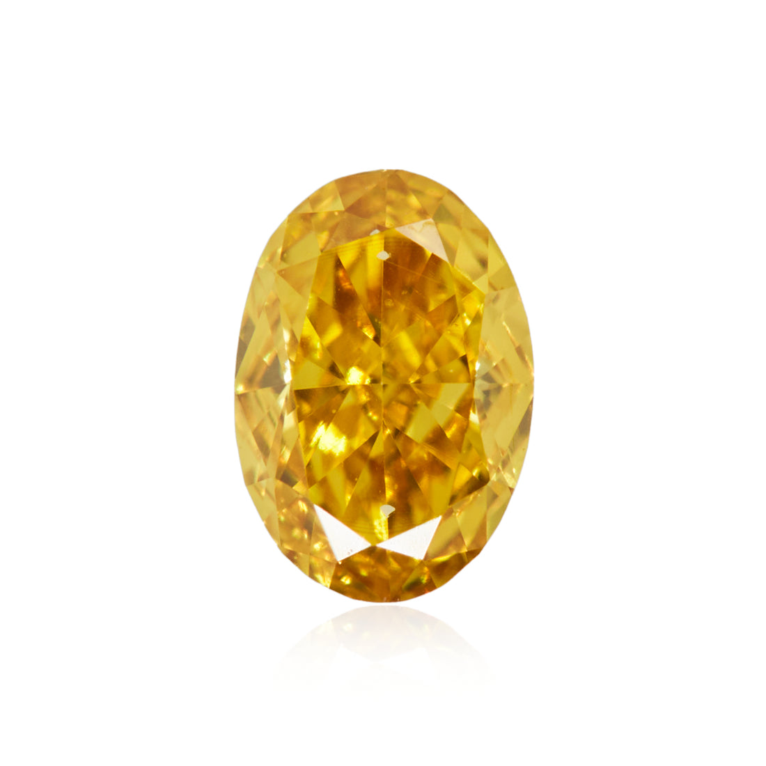 0.20 Carat Fancy Intense Orangy Yellow Oval Diamond