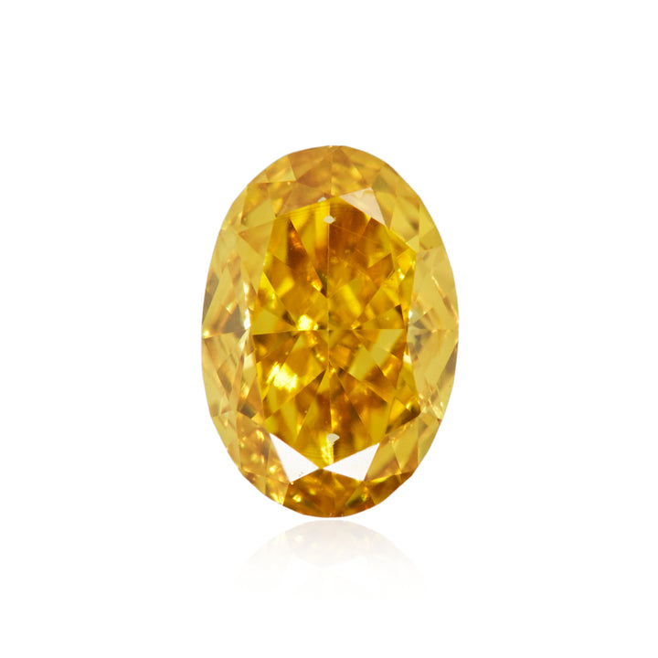 0.20 Carat Fancy Intense Orangy Yellow Oval Diamond