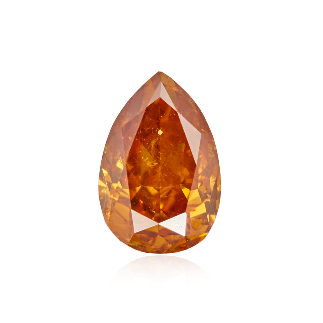 0.24 Carat Fancy Deep Yellowish Orange Pear Diamond