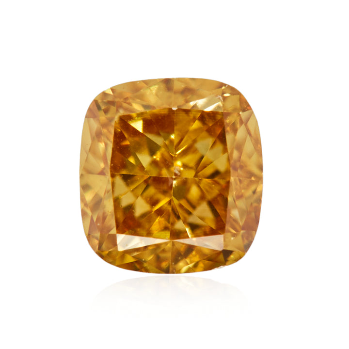 0.24 Carat Fancy Intense Orange Yellow Cushion Diamond