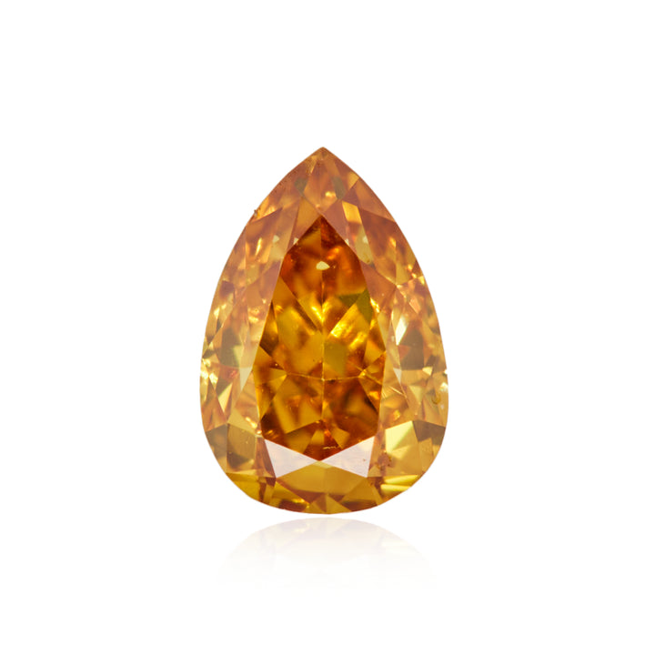 0.23 Carat Fancy Intense Orange Yellow Pear Diamond