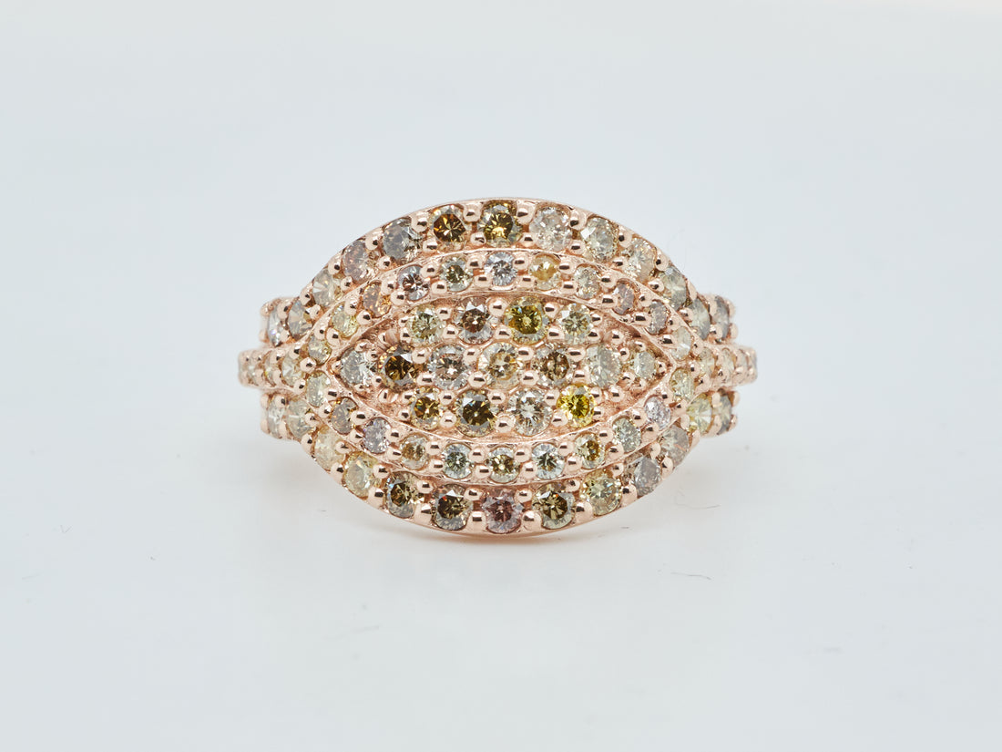 Ring (14K) - 1.41cttw Fancy Mix Color Diamonds