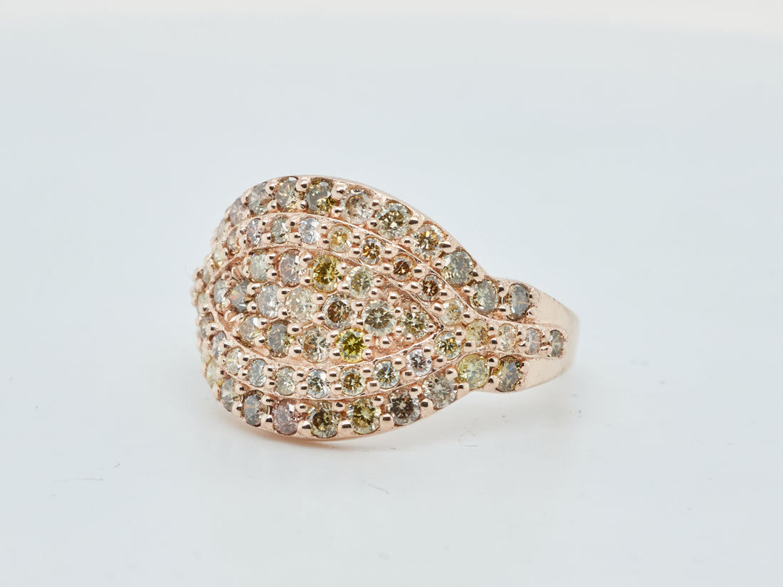 Ring (14K) - 1.41cttw Fancy Mix Color Diamonds