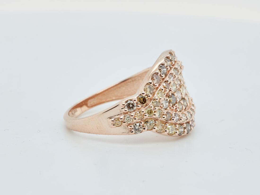 Ring (14K) - 1.41cttw Fancy Mix Color Diamonds