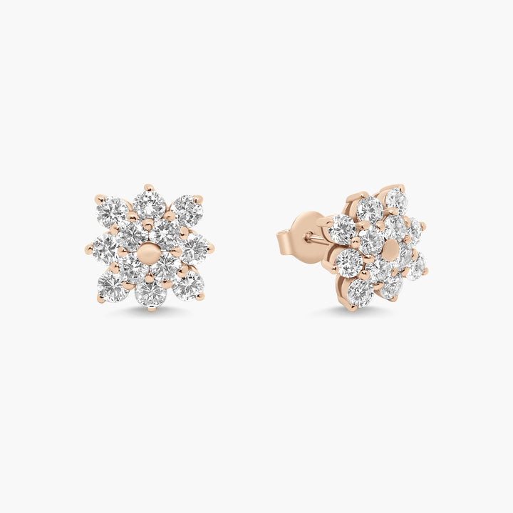 Lara Diamond Flower Earrings