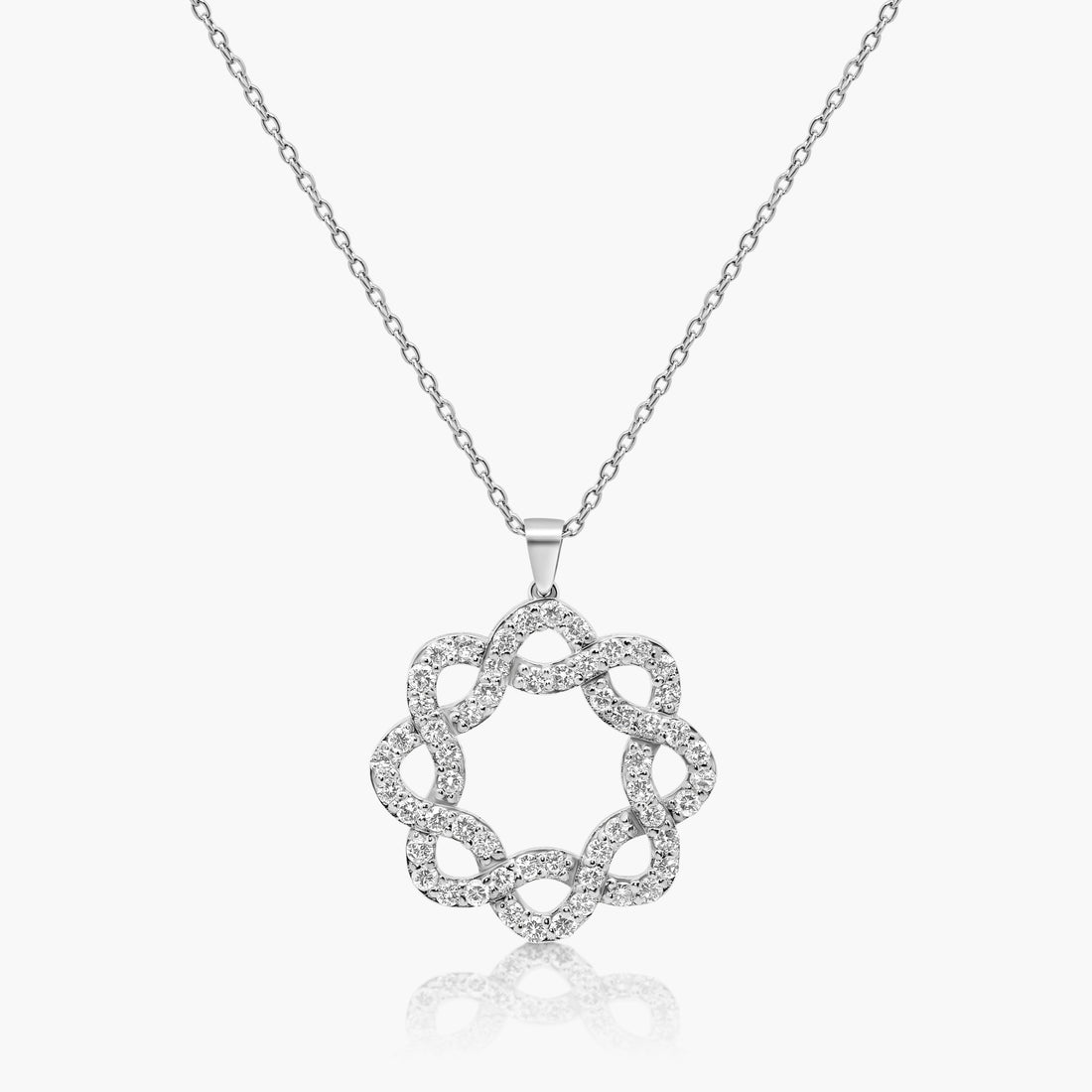 Jumea Diamond Eternity Flower Pendant