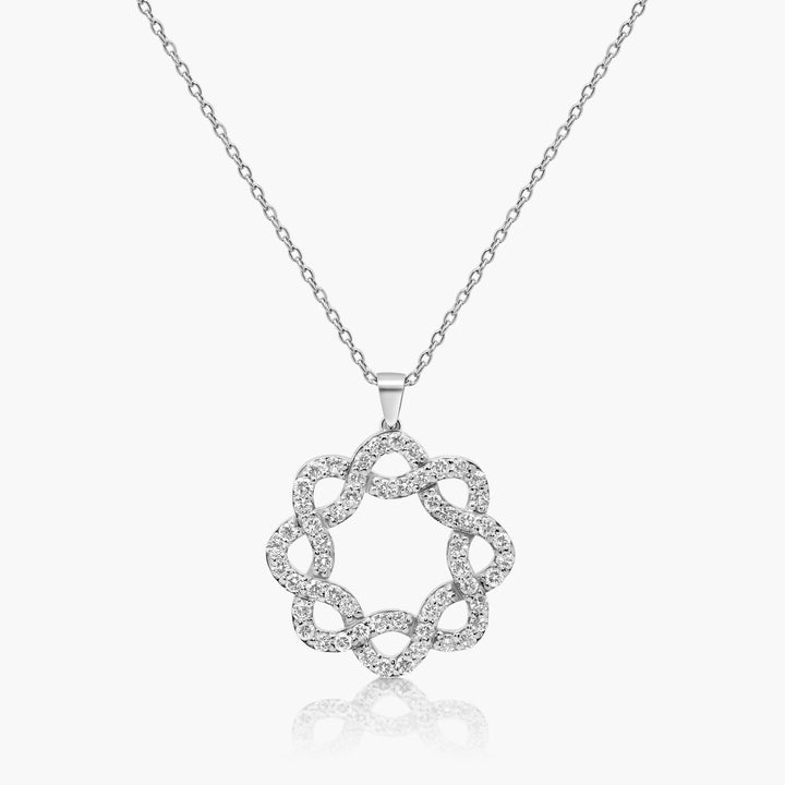 Jumea Diamond Eternity Flower Pendant