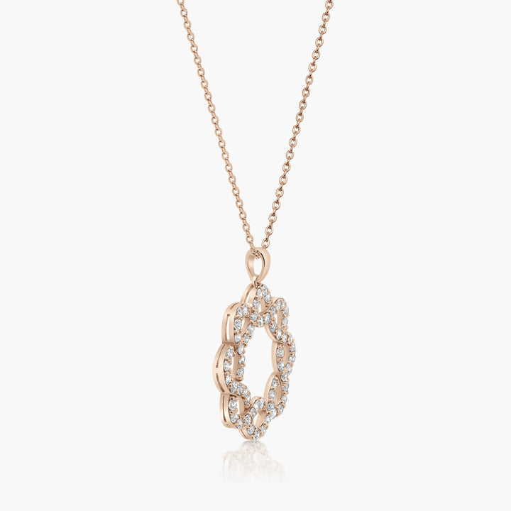 Jumea Diamond Eternity Flower Pendant