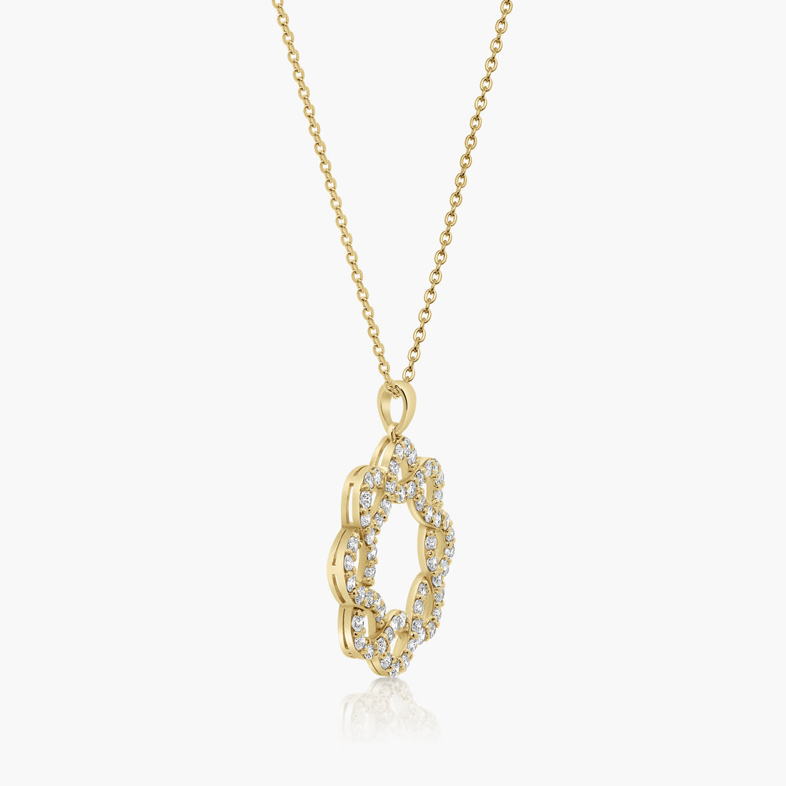 Jumea Diamond Eternity Flower Pendant