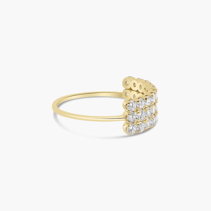 Kairi Diamond Triple Row Ring